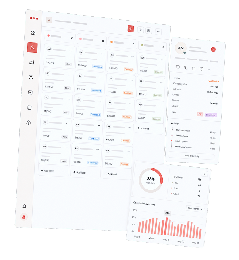 CRM Dashboard Mockup