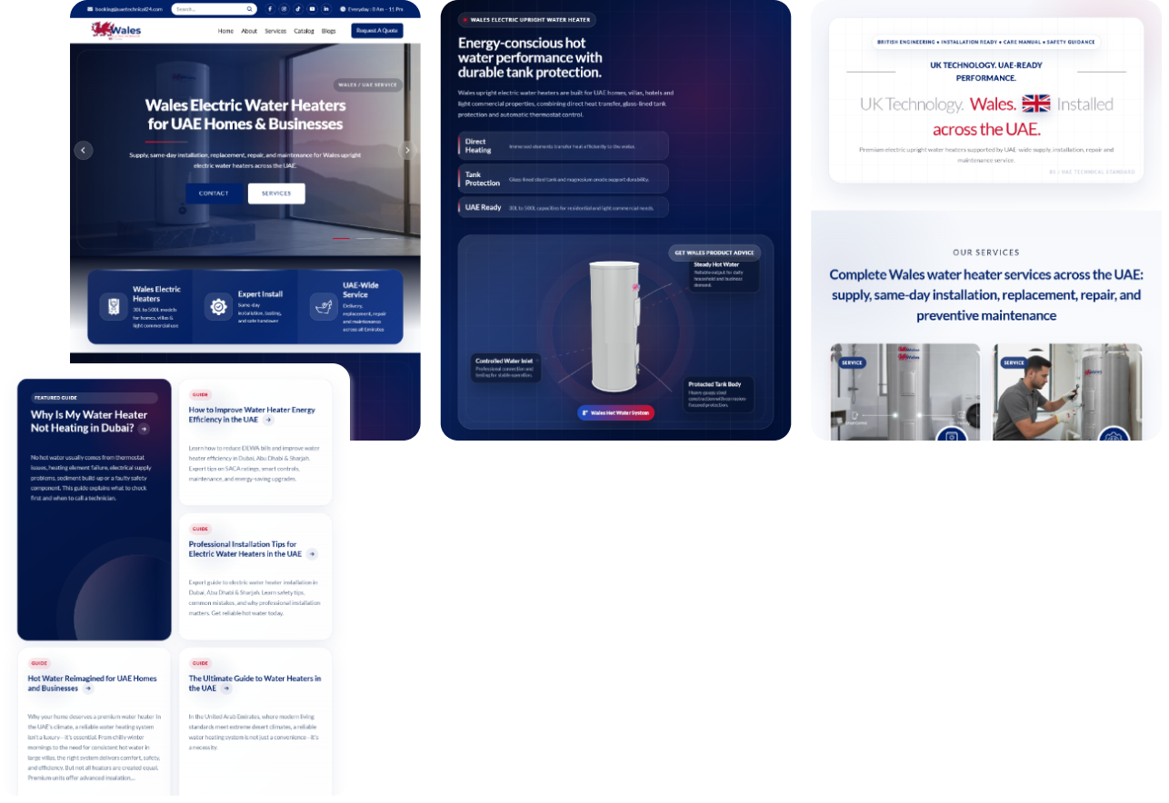 Wales Electric Water Heaters digital experience
